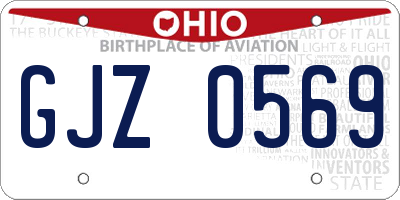 OH license plate GJZ0569