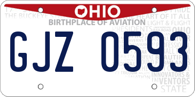 OH license plate GJZ0593