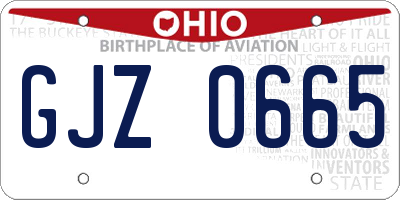 OH license plate GJZ0665