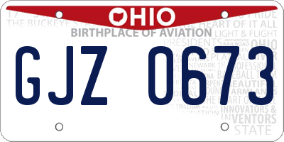 OH license plate GJZ0673