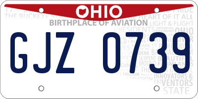OH license plate GJZ0739