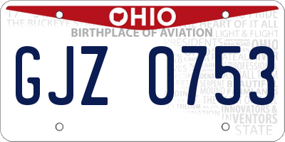 OH license plate GJZ0753