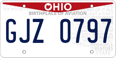 OH license plate GJZ0797