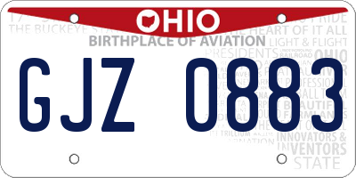 OH license plate GJZ0883