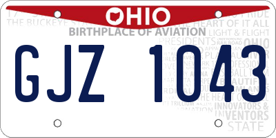 OH license plate GJZ1043