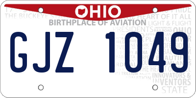 OH license plate GJZ1049