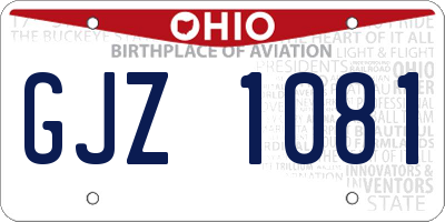 OH license plate GJZ1081