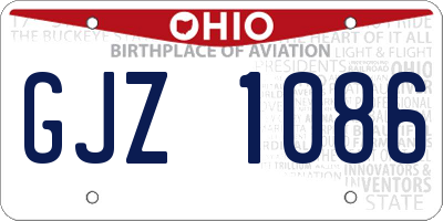OH license plate GJZ1086