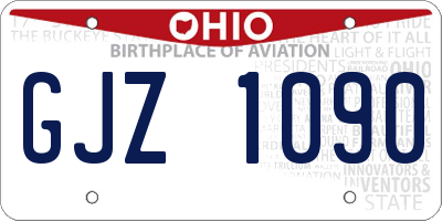OH license plate GJZ1090