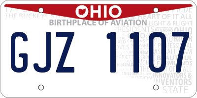 OH license plate GJZ1107
