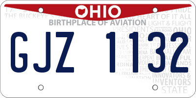 OH license plate GJZ1132