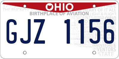 OH license plate GJZ1156