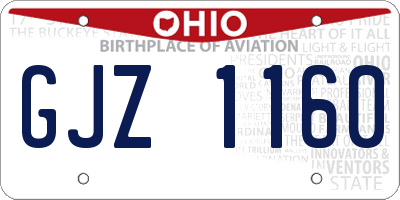 OH license plate GJZ1160