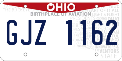 OH license plate GJZ1162