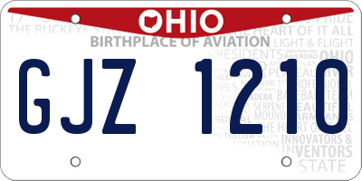 OH license plate GJZ1210