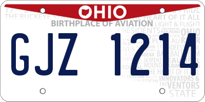 OH license plate GJZ1214
