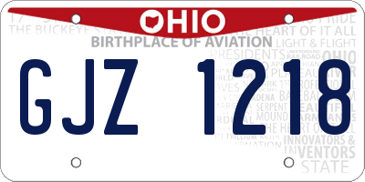 OH license plate GJZ1218