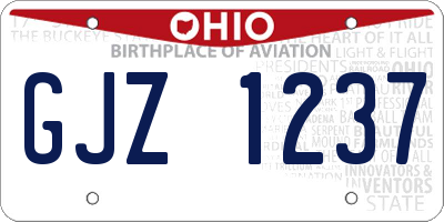 OH license plate GJZ1237