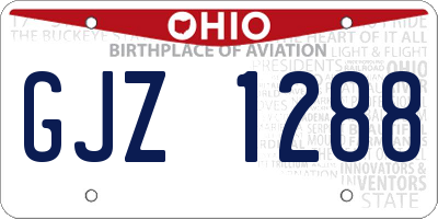 OH license plate GJZ1288