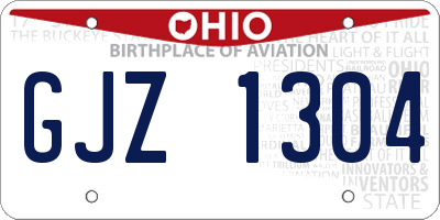 OH license plate GJZ1304