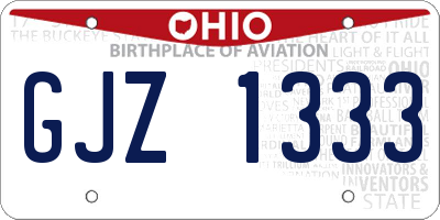OH license plate GJZ1333