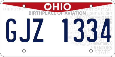 OH license plate GJZ1334
