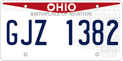 OH license plate GJZ1382