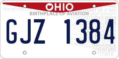 OH license plate GJZ1384