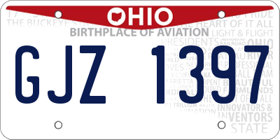 OH license plate GJZ1397