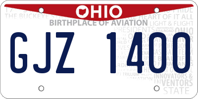 OH license plate GJZ1400