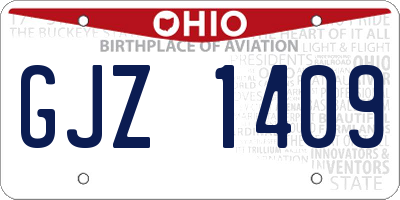 OH license plate GJZ1409