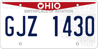 OH license plate GJZ1430