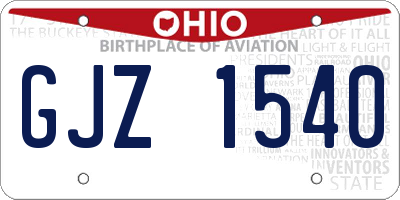 OH license plate GJZ1540