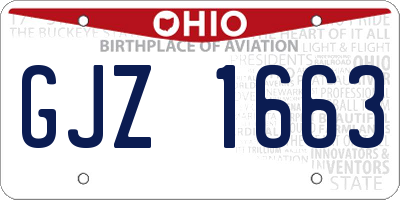 OH license plate GJZ1663