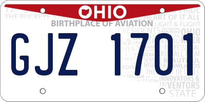 OH license plate GJZ1701