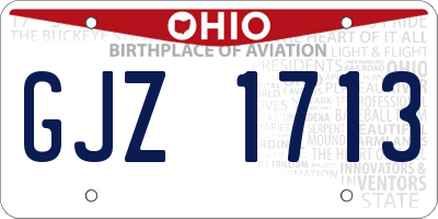 OH license plate GJZ1713