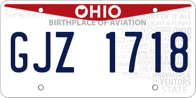OH license plate GJZ1718