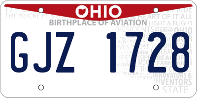 OH license plate GJZ1728