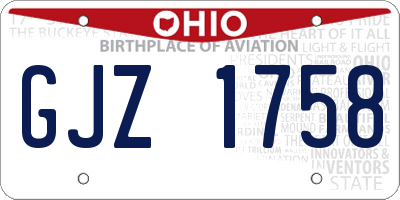 OH license plate GJZ1758