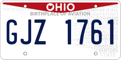 OH license plate GJZ1761