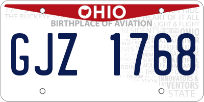 OH license plate GJZ1768