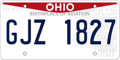 OH license plate GJZ1827