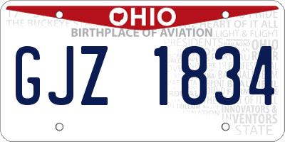 OH license plate GJZ1834