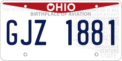 OH license plate GJZ1881