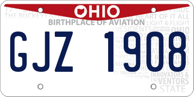 OH license plate GJZ1908