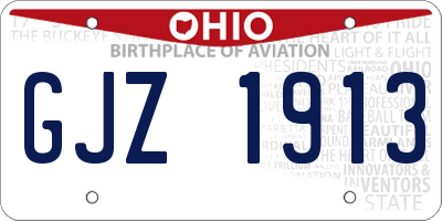 OH license plate GJZ1913