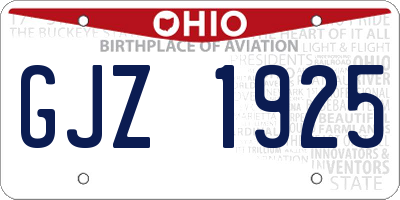 OH license plate GJZ1925