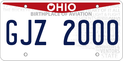 OH license plate GJZ2000