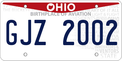 OH license plate GJZ2002