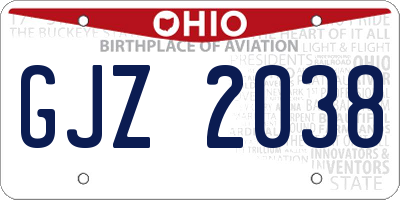 OH license plate GJZ2038